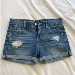 Mossimo denim shorts boyfriend midi style